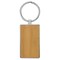 Laserable Leatherette/Metal Bamboo Keychain Rectangle, 2.75" x 1.25"